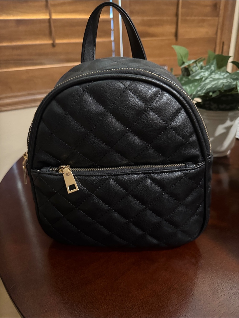 Quilted Black Mini Backpack Handbag